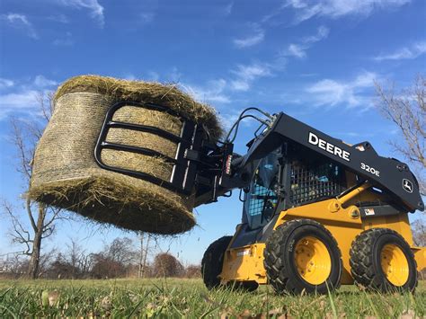 skid steer round bale squeeze|bale grabber for skid steer.